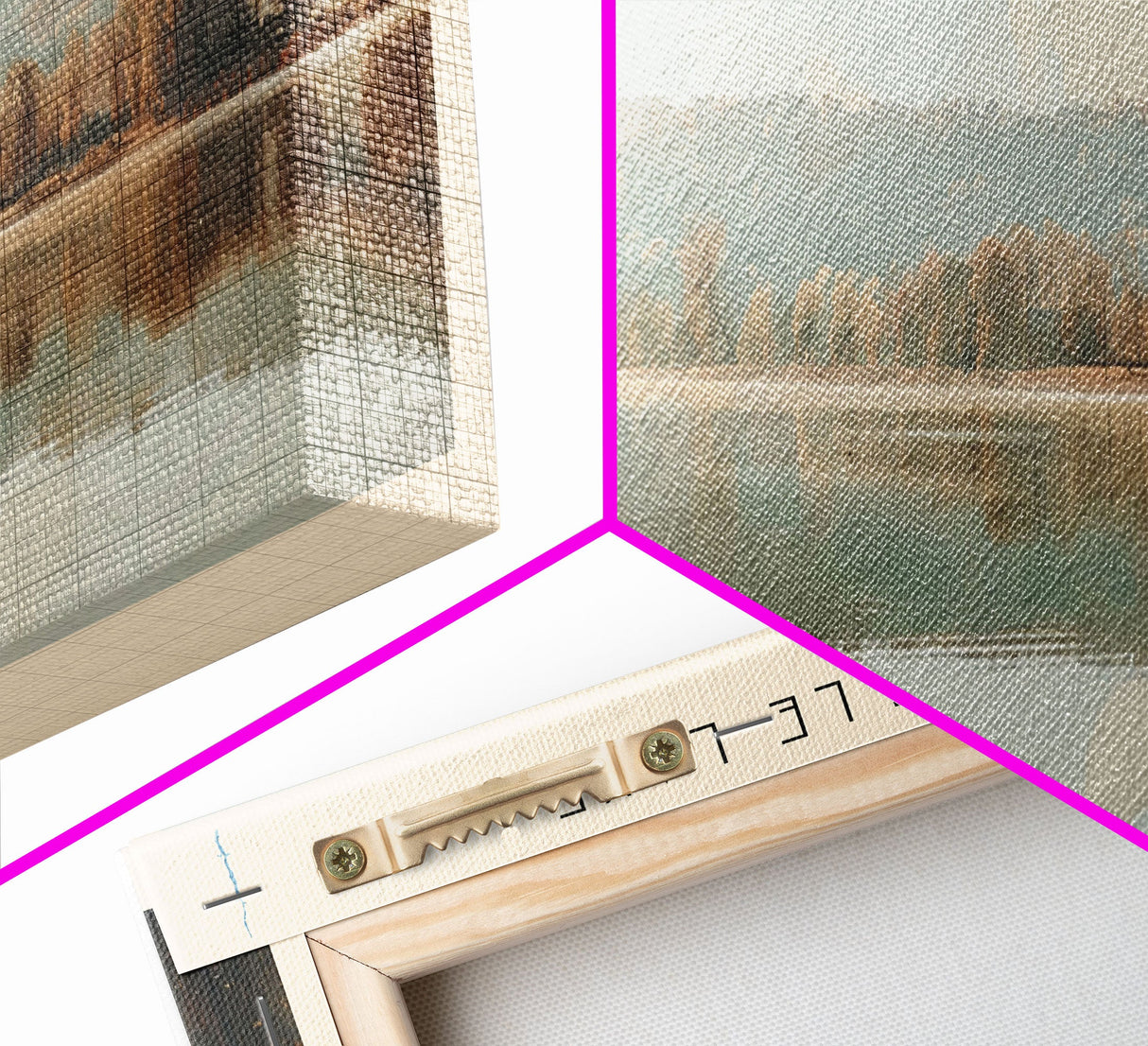 Brookville Lake Indiana Framed Canvas Print, Lake House Decor, Panoramic Wall Art, Travel Poster, Rustic Lake Painting, Nature Art