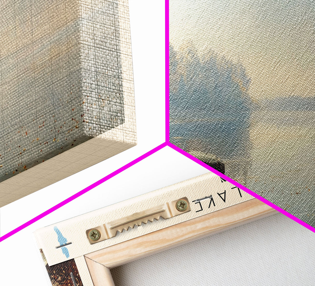 Burt Lake Michigan Framed Canvas Print, Panoramic Lake House Decor, Wall Art, Travel Poster, Rustic Lake Painting, Nature Art