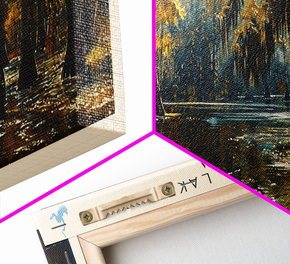 Caddo Lake Louisiana Framed Canvas Print, Lake House Decor, Panoramic Wall Art, Travel Poster, Rustic Lake Painting, Nature Art