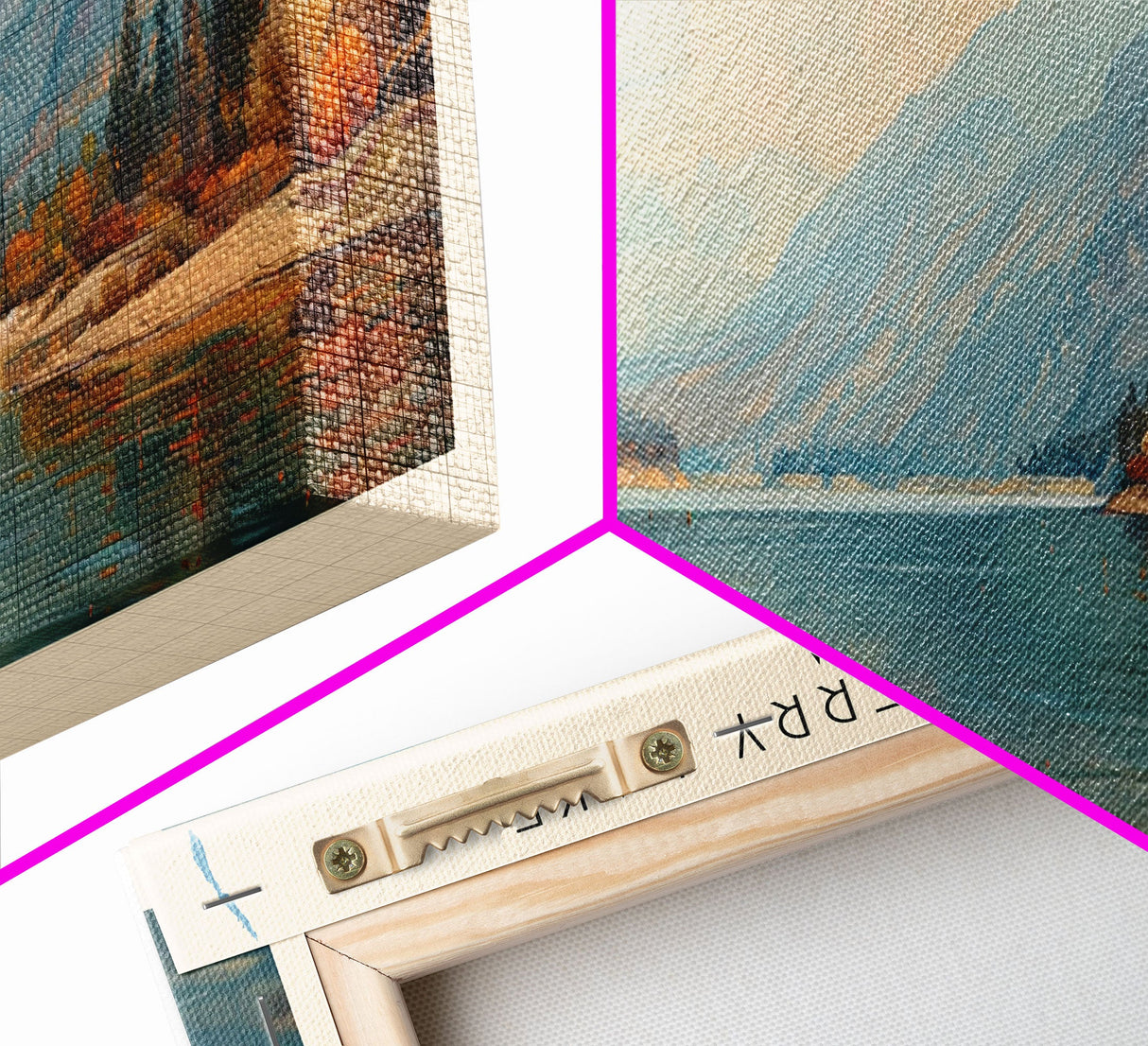 Canyon Ferry Lake Montana Framed Canvas Print, Lake House Art, Panoramic Wall Art, Travel Poster, Rustic Lake Painting, Nature Art