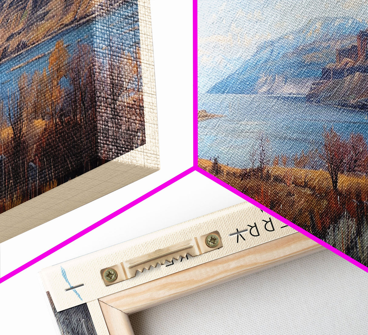 Canyon Ferry Lake Framed Canvas Print, Panoramic Lake House Decor, Wall Art, Travel Poster, Modern Lake Painting, Home Decor