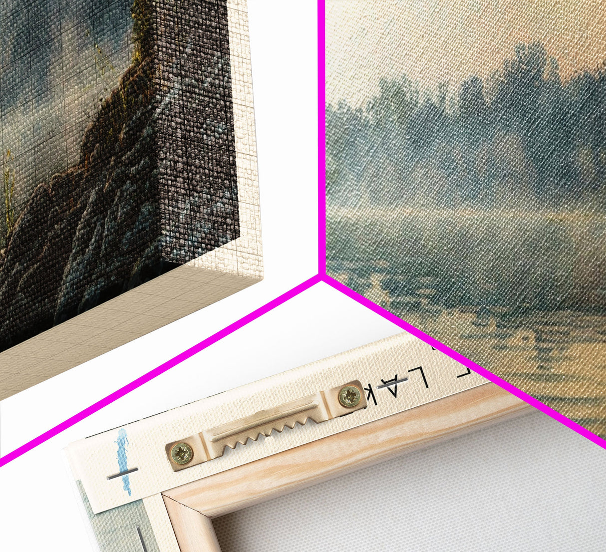 Carlyle Lake Illinois Framed Canvas Print, Lake House Decor, Panoramic Wall Art, Travel Poster, Rustic Lake Painting, Nature Art