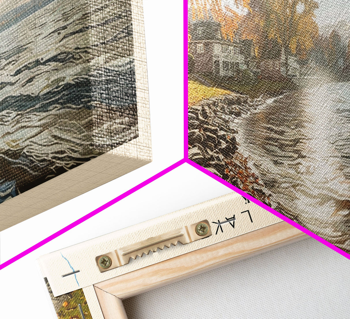 Cayuga Lake New York Framed Canvas Print, Lake House Art, Panoramic Travel Poster, Wide Wall Art, Modern Lake Painting, Home Decor