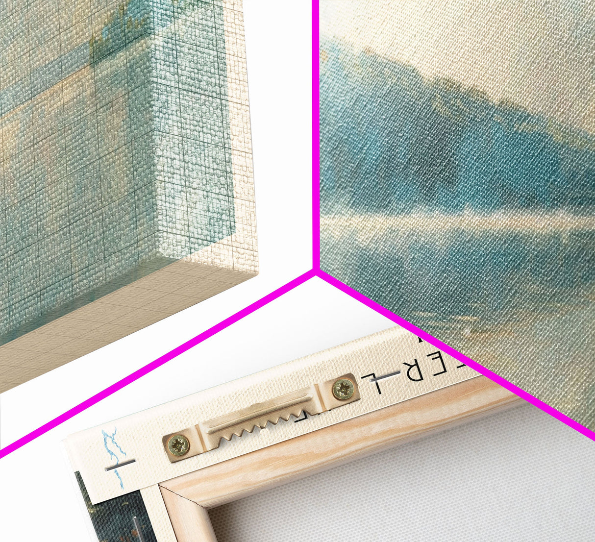 Clearwater Lake Framed Canvas Print, Lake House Art, Panoramic Travel Poster, Wide Wall Art, Modern Lake Painting, Home Decor