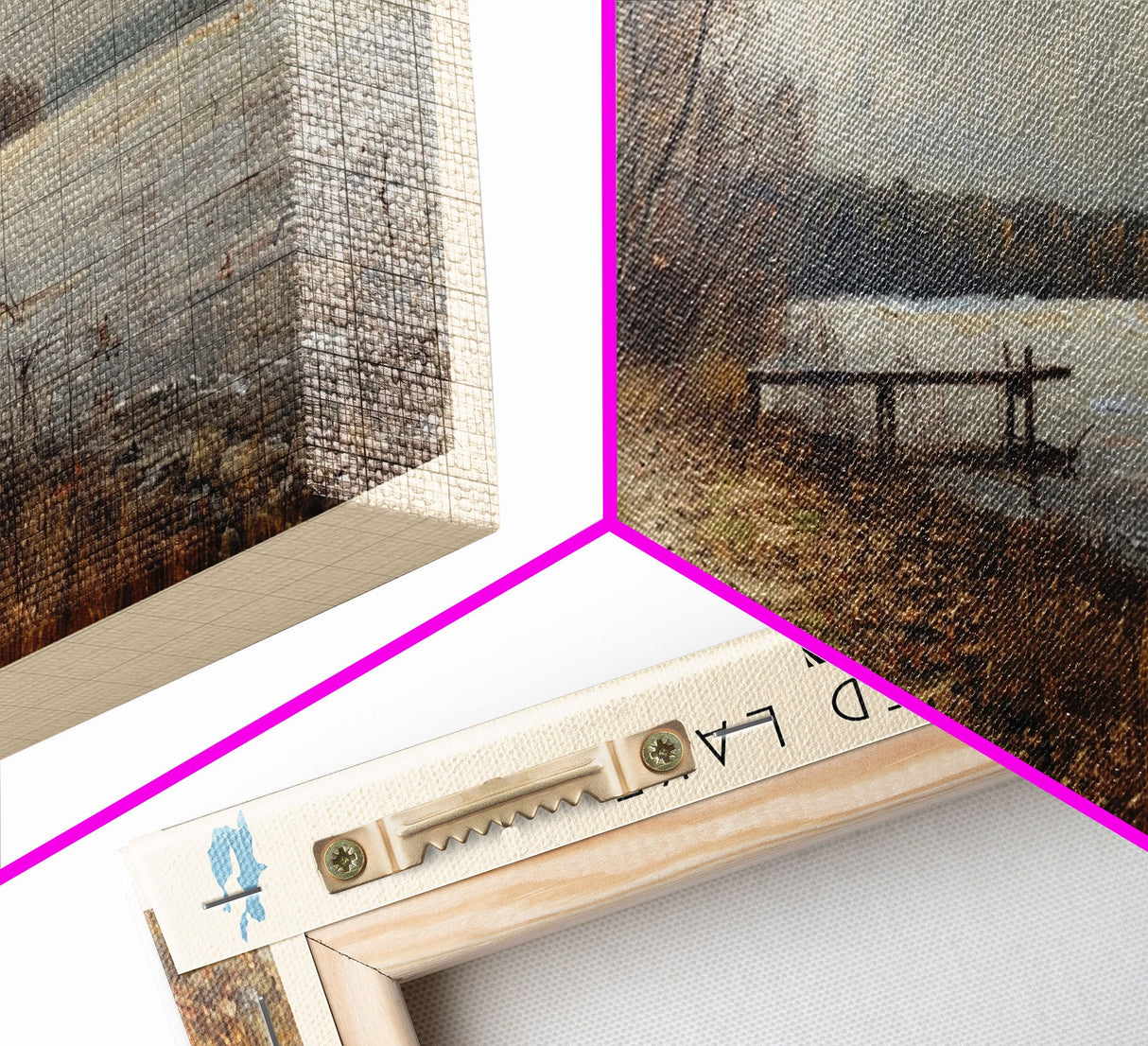 Crooked Lake Michigan Framed Canvas Print, Lake House Art, Panoramic Wall Art, Travel Poster, Minimalist Lake Painting, Home Decor