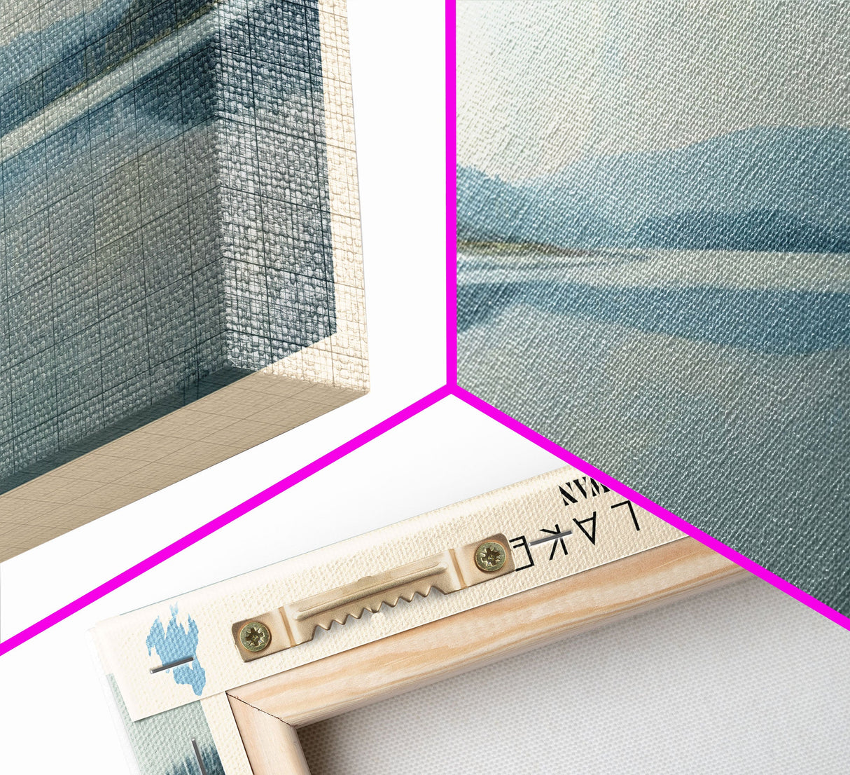 Dore Lake Framed Canvas Print, Lake House Decor, Panoramic Wall Art, Travel Poster, Rustic Lake Painting, Home Decor