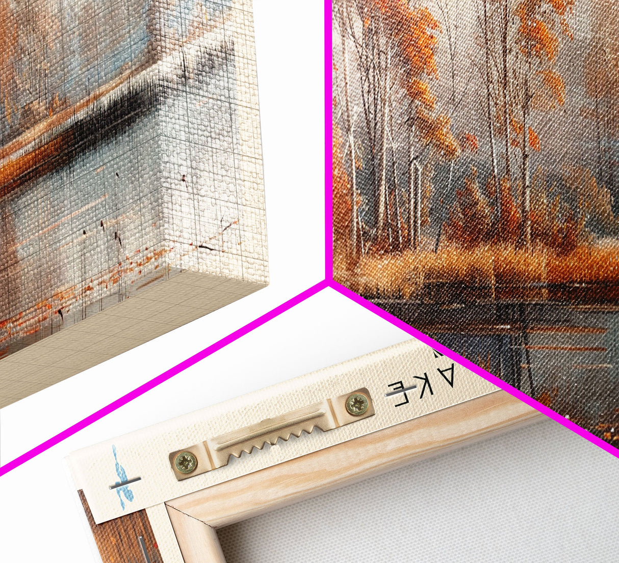 Elk Lake Michigan Framed Canvas Print, Lake House Art, Panoramic Wall Art, Travel Poster, Minimalist Lake Painting, Home Decor