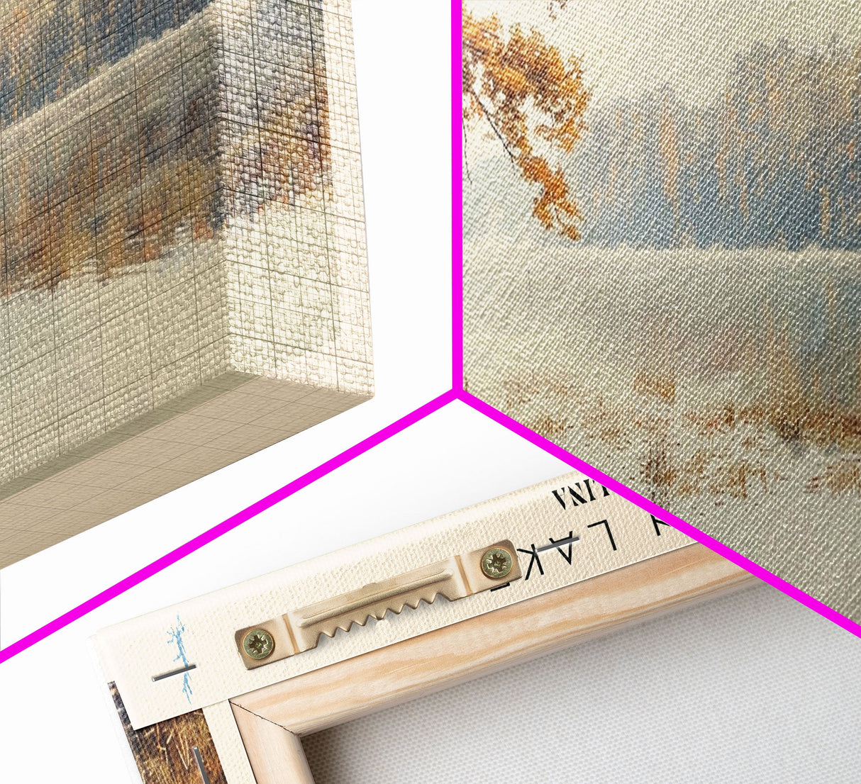 Jordan Lake North Carolina Framed Canvas Print, Lake House Art, Panoramic Travel Poster, Wall Art, Stunning Lake Painting, Home Decor