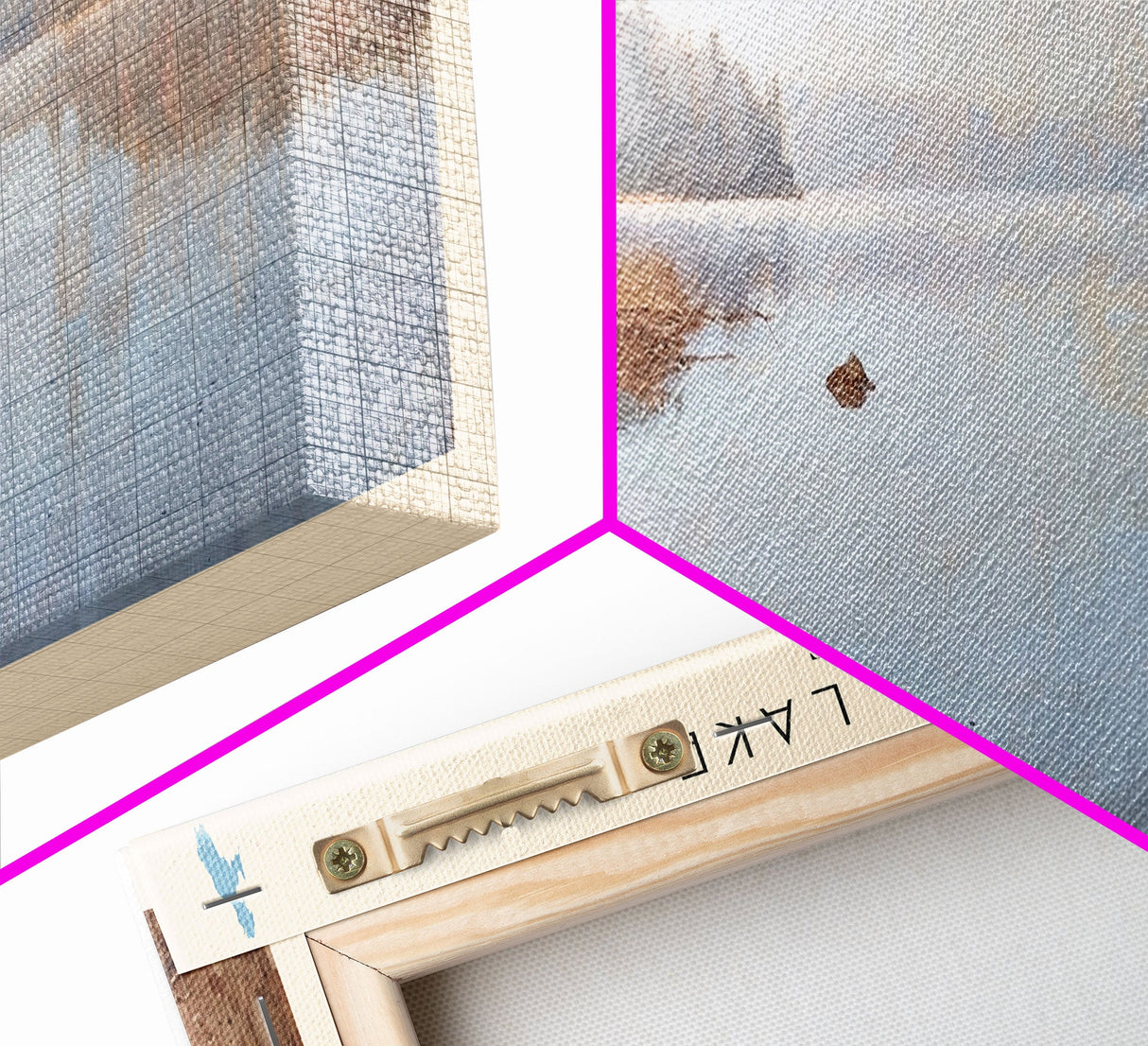 Kasba Lake Framed Canvas Print, Lake House Decor, Panoramic Wall Art, Travel Poster, Beautiful Lake Painting, Home Decor