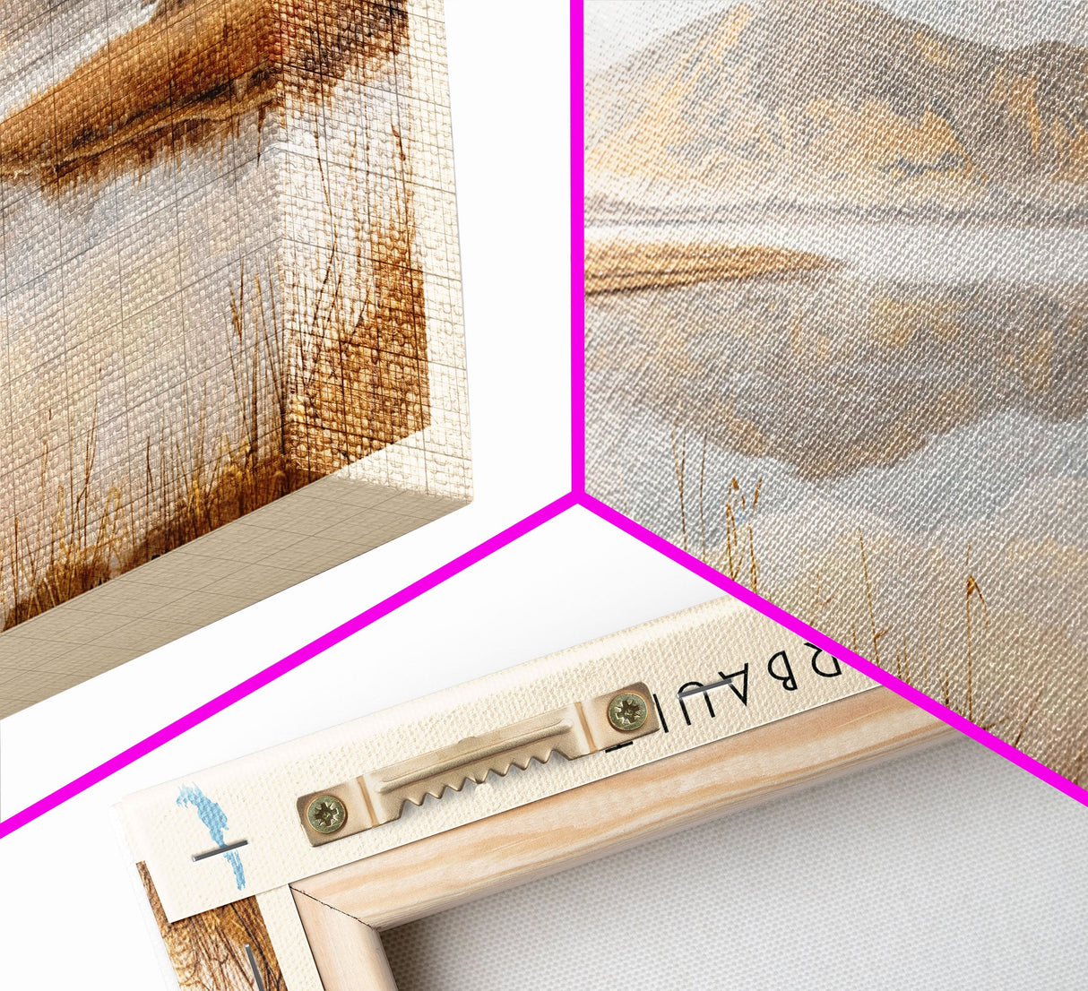 Lac Fairbault Framed Canvas Print, Panoramic Lake House Decor, Wall Art, Travel Poster, Beautiful Lake Painting, Home Decor