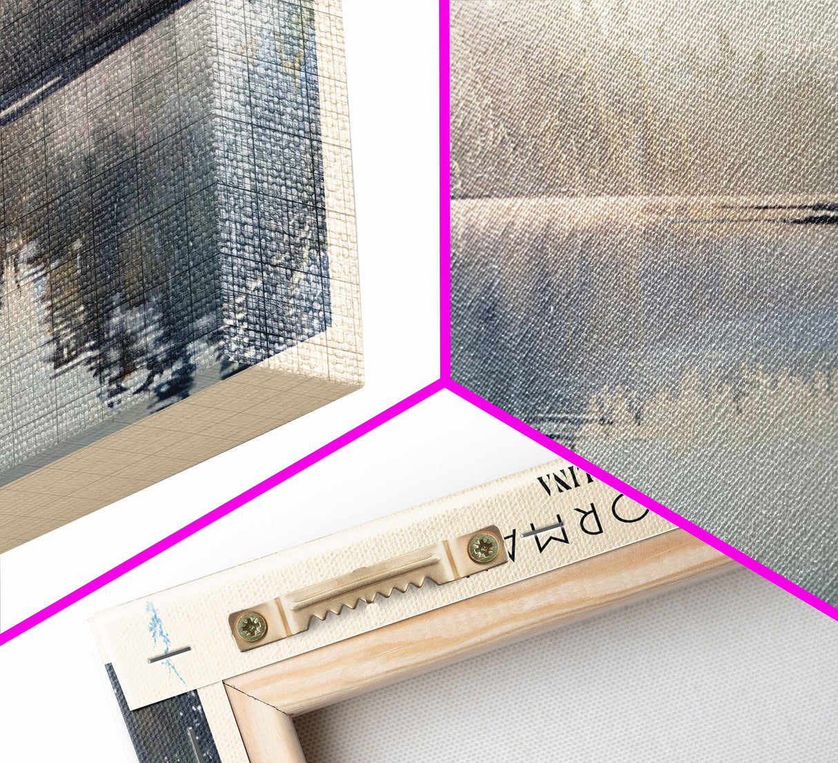 Lake Norman North Carolina Framed Canvas Print, Lake House Decor, Panoramic Wall Art, Travel Poster, Scenic Landscape Painting, Contemporary Art