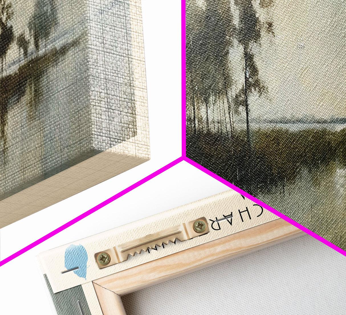 Lake Pontchartrain Framed Canvas Print, Lake House Decor, Panoramic Wall Art, Travel Poster, Stunning Landscape Painting, Bedroom Decor