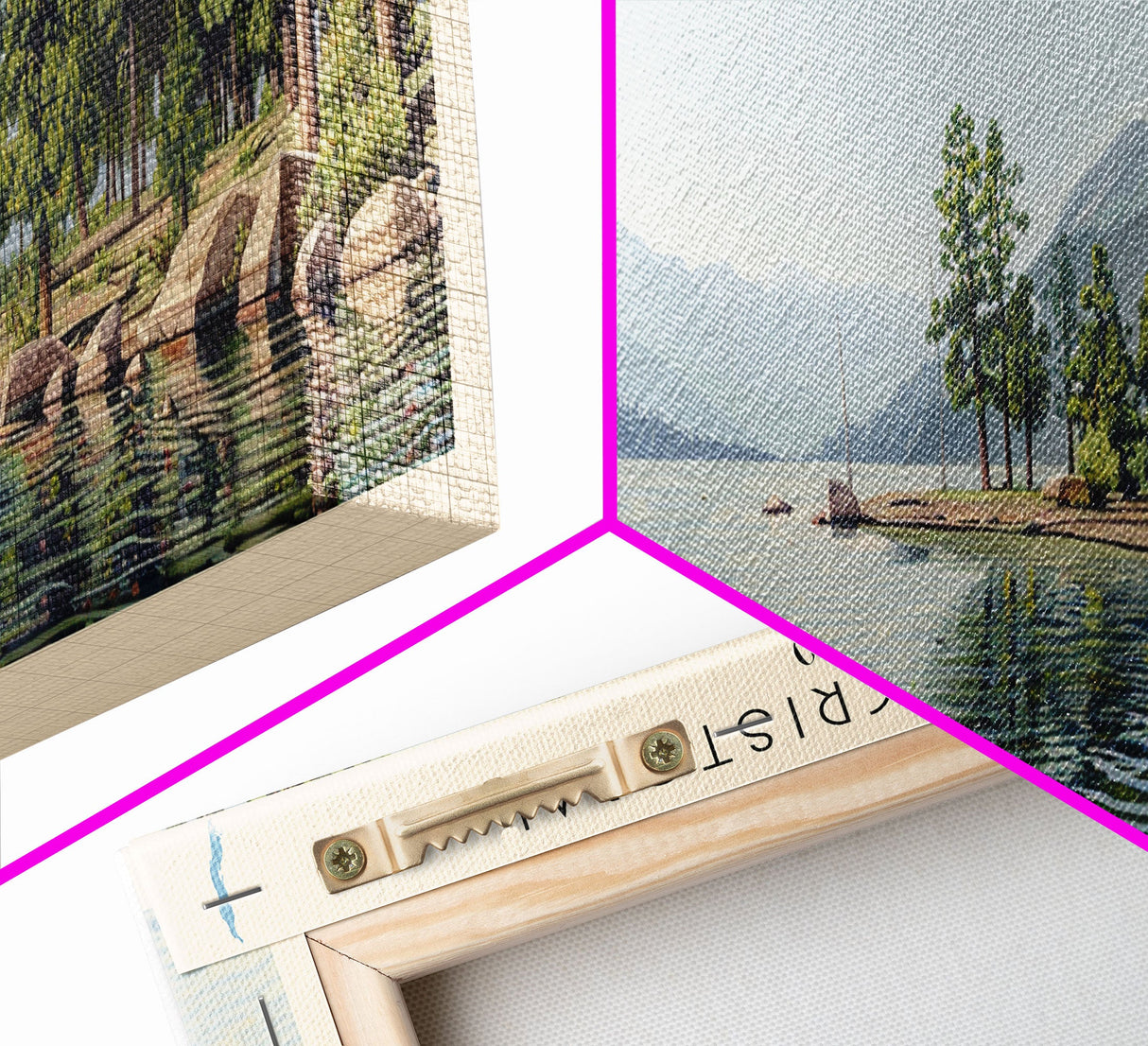 Lake San Cristobal, Boho Art, Beautiful Landscape, Travel Poster Art, Wall Art, Home Decor, Nature Scene, Lake Painting, Minimalist Art, Living Room Decor, Travel Print, Framed Canvas Print, Lake House Decor, Panoramic Print