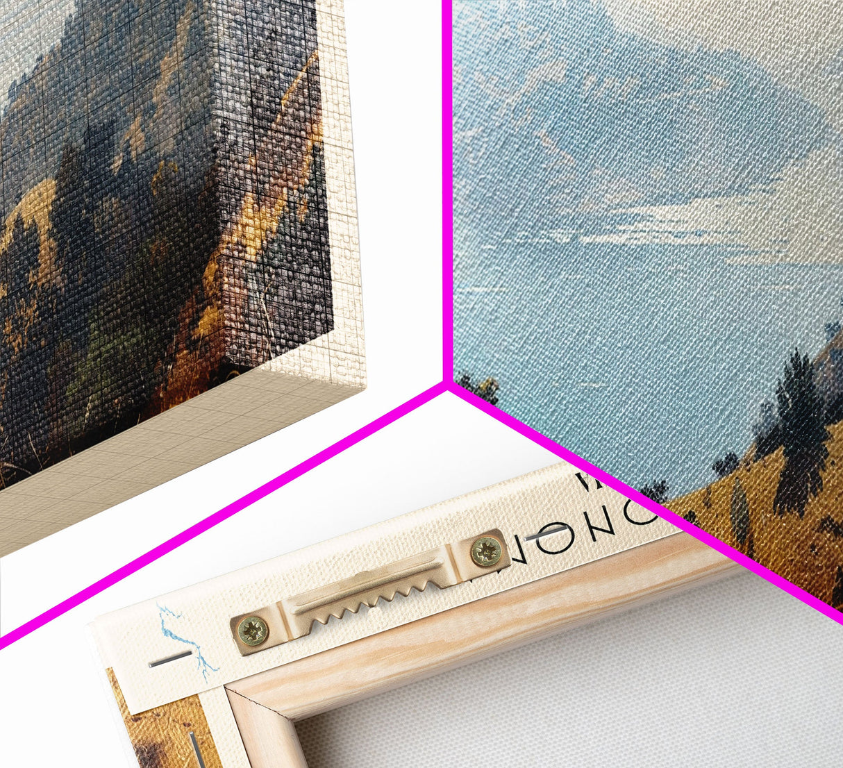 Lake Sonoma California Framed Canvas Print, Lake House Decor, Panoramic Wall Art, Travel Poster, Stunning Landscape Painting, Contemporary Art