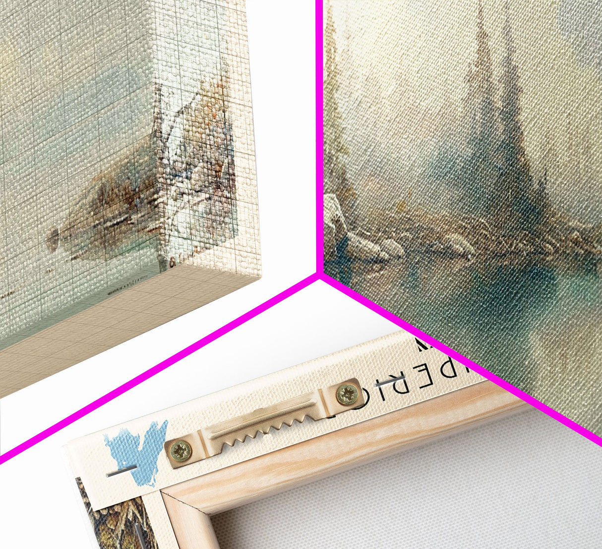 Lake Superior Framed Canvas Print, Lake House Decor, Panoramic Wall Art, Travel Poster, Beautiful Landscape Painting, Modern Art