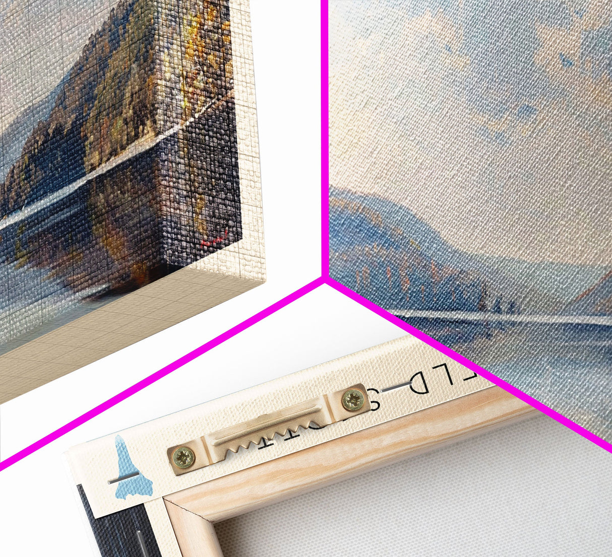 Lake Winfield Scott Georgia Framed Canvas Print, Lake House Decor, Panoramic Wall Art, Travel Poster, Scenic Landscape Painting, Rustic Art