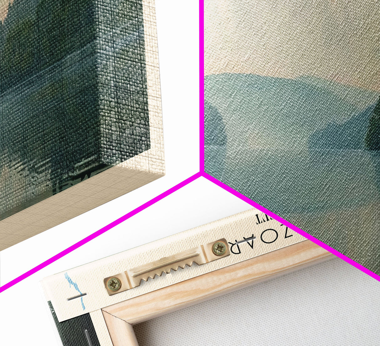 Lake Zoar Connecticut Framed Canvas Print, Lake House Decor, Panoramic Wall Art, Travel Poster, Landscape Painting, Living Room Decor