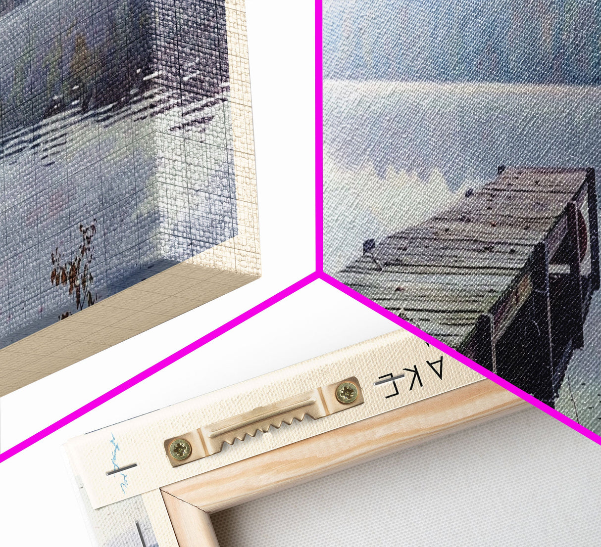 Lay Lake Alabama Framed Canvas Print, Lake House Decor, Panoramic Wall Art, Travel Poster, Beautiful Landscape Painting, Modern Art