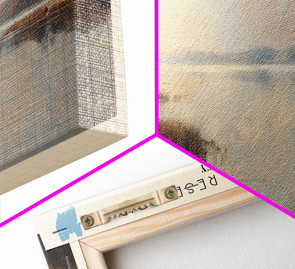 Manasquan Reservoir New Jersey Framed Canvas Print, Lake House Decor, Panoramic Wall Art, Travel Poster, Beautiful Landscape Painting, Modern Art