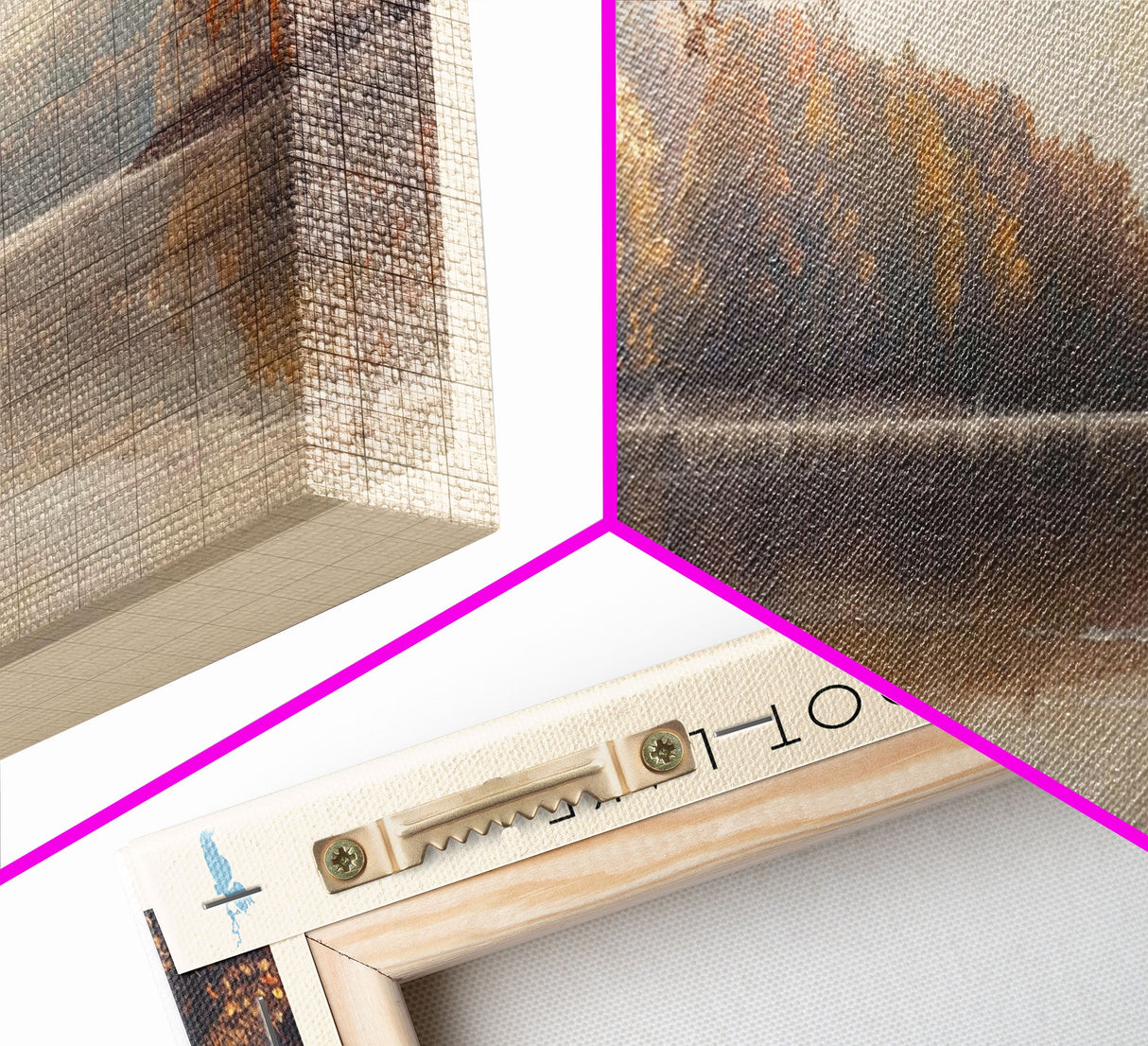 Turkeyfoot Lake Ohio Panoramic Wall Art, Framed Canvas Print, Lake House Decor, Travel Poster, Scenic Lake Scene, Bedroom Decor