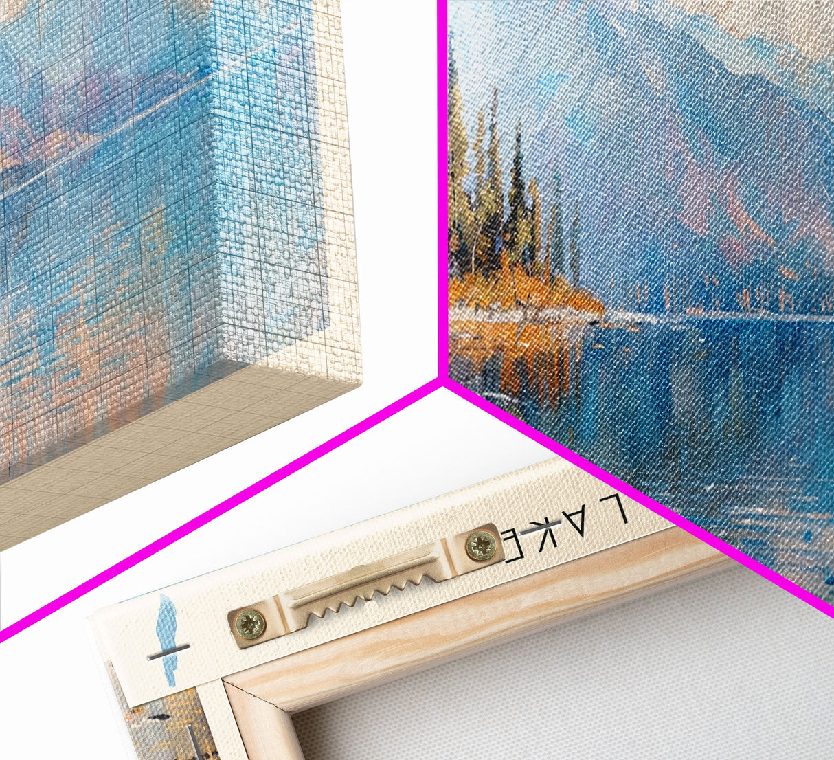 Ualik Lake Panoramic Wall Art, Framed Canvas Print, Lake House Decor, Travel Poster, Beautiful Lake Scene, Home Decor