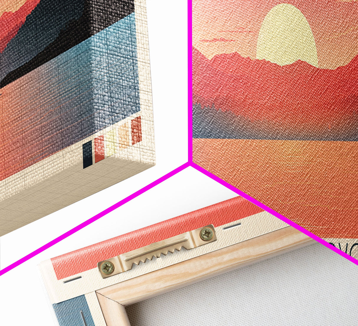 Boysen Reservoir Wyoming Framed Canvas Print, Panoramic Travel Poster, Midcentury Modern Wall Art, Pop Art, Nature Bedroom Decor, Scenic Lake House Art