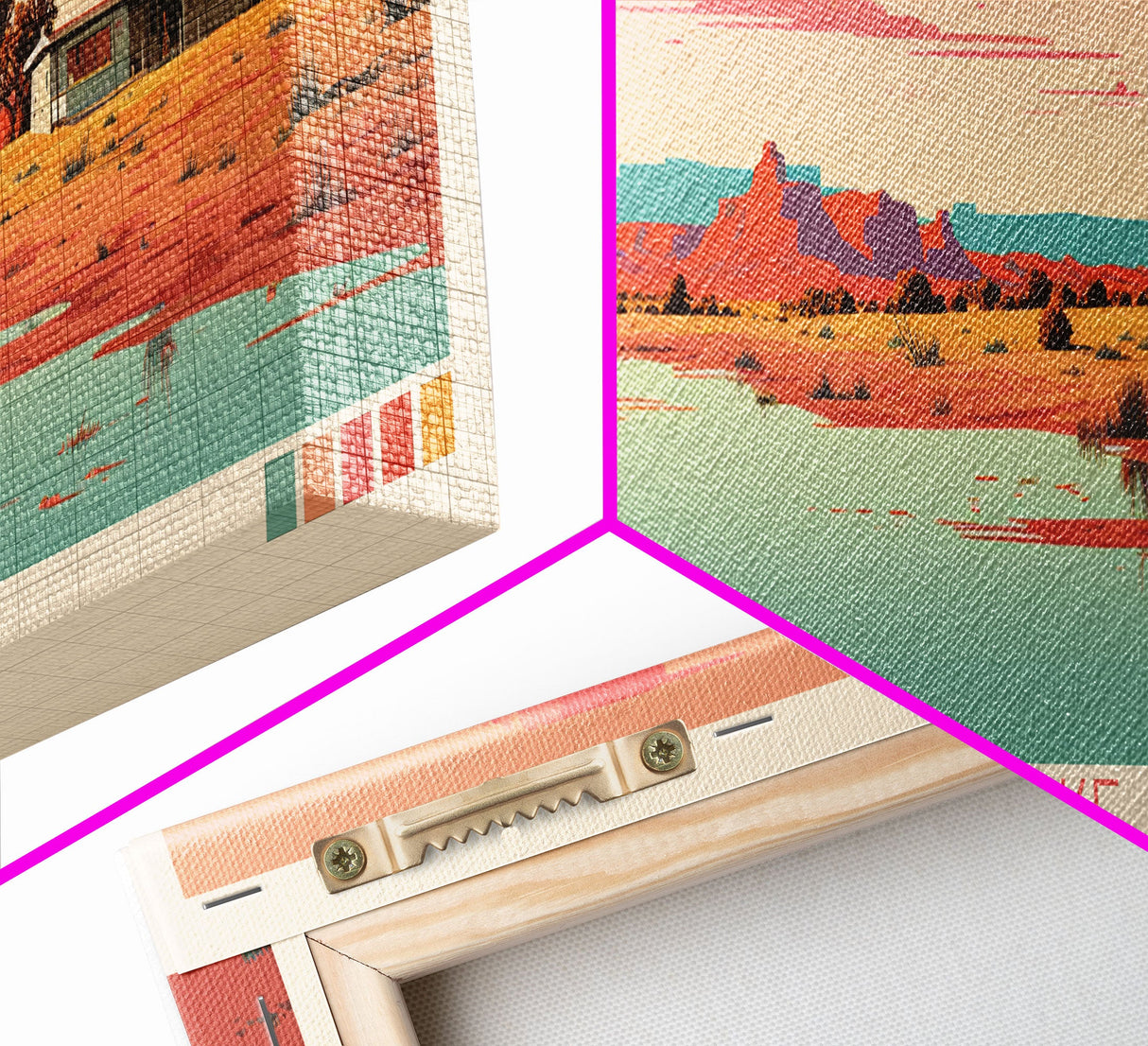 Heron Lake New Mexico Framed Canvas Print, Panoramic Art, Midcentury Modern, Pop Art, Bedroom Decor, Travel Poster, Artistic Decor, Home Decor