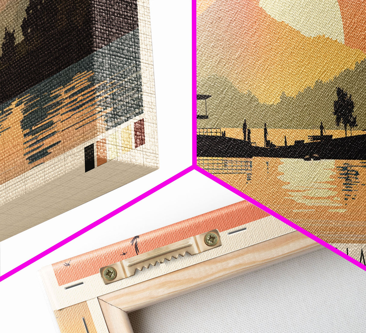 Taylorsville Lake, Kentucky Framed Canvas Print, Lake House Art, Midcentury Modern Decor, Pop Art, Travel Poster, Bedroom Wall Art