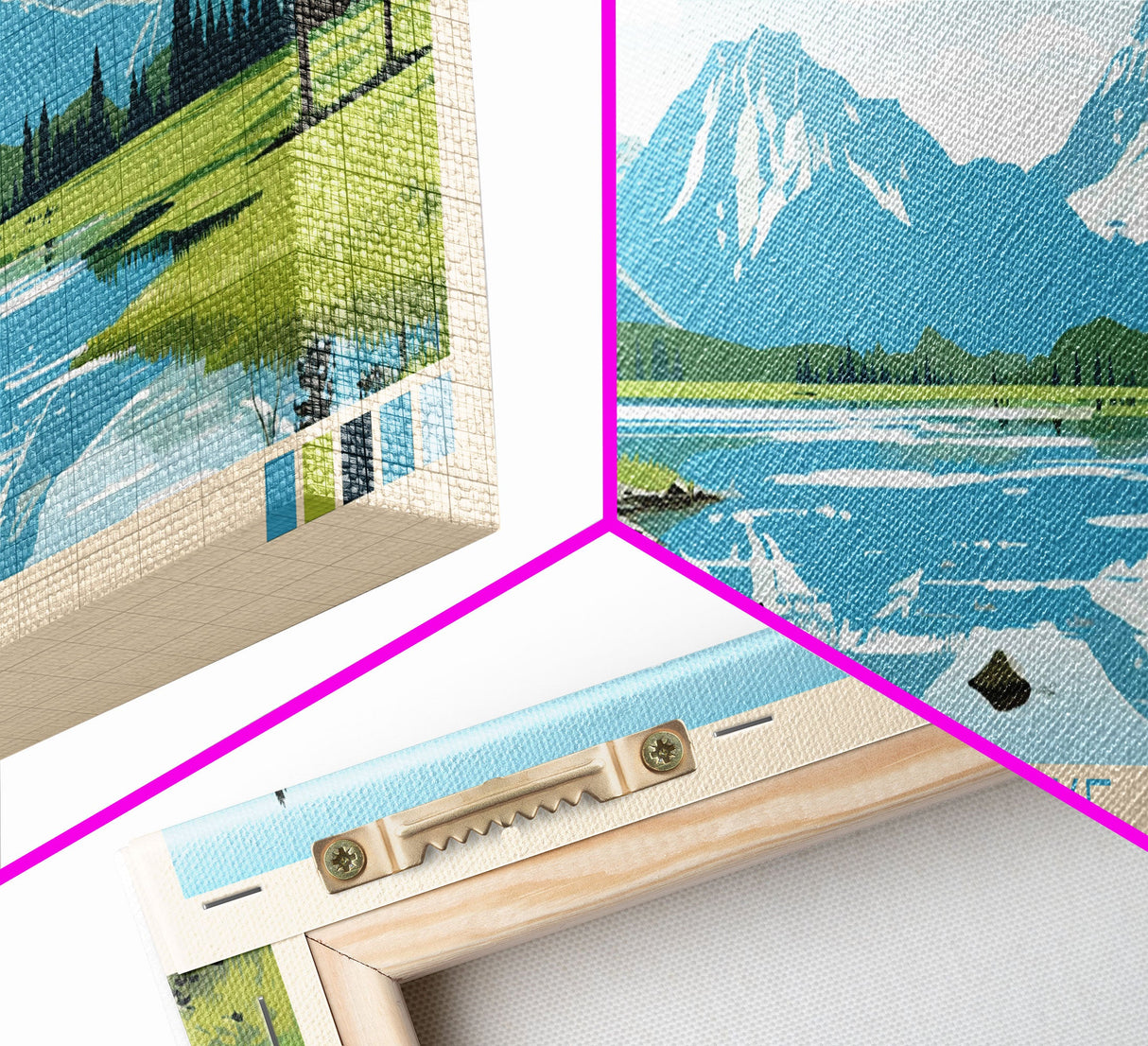 Tioga Lake, California Framed Canvas Print, Lake House Art, Midcentury Modern Decor, Pop Art, Travel Poster, Bedroom Wall Art