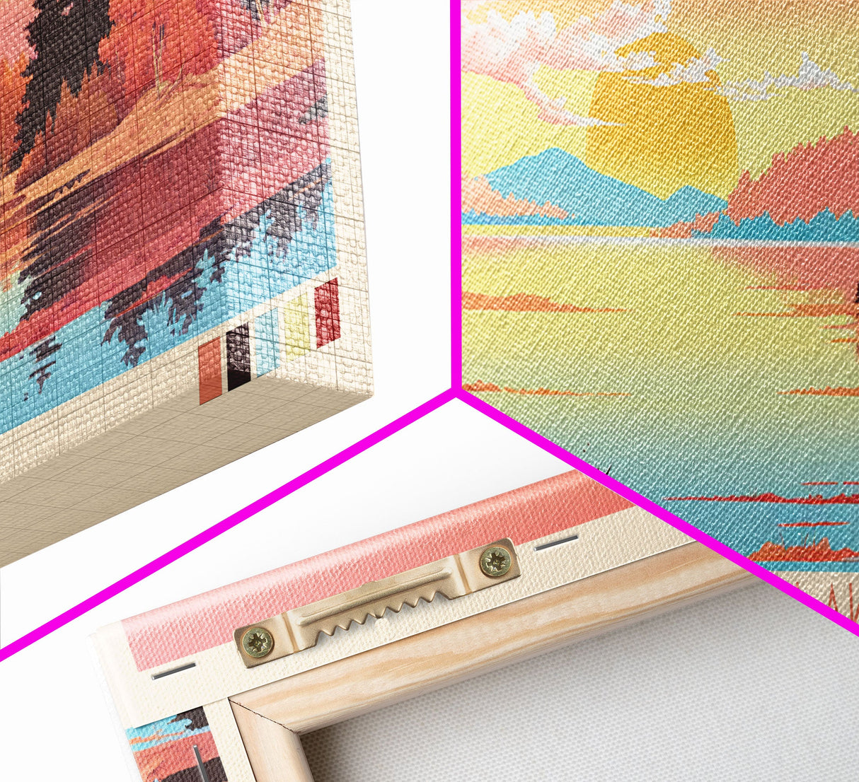 Tippecanoe Lake, Indiana Framed Canvas Print, Lake House Decor, Midcentury Modern Art, Pop Art, Travel Poster, Living Room Wall Art