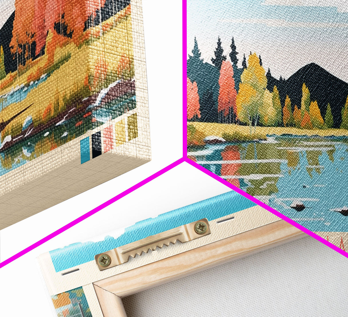 Tony Grove Lake, Utah Framed Canvas Print, Lake House Decor, Midcentury Modern Art, Pop Art, Travel Poster, Living Room Wall Art