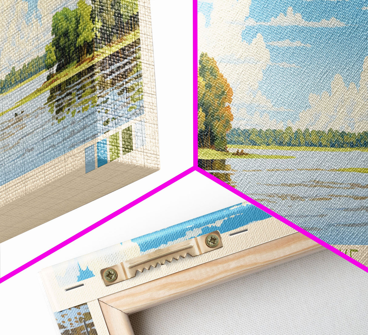 Tunica Lake, Mississippi Framed Canvas Print, Lake House Art, Midcentury Modern Decor, Pop Art, Travel Poster, Bedroom Wall Art