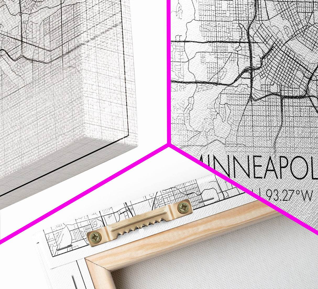 Minneapolis City Map, Minnesota Map, Map Art, Minimalist Wall Art, Wall Art, Canvas Art, Dorm Room Décor, Home Décor Wall Art, Gift For Dad