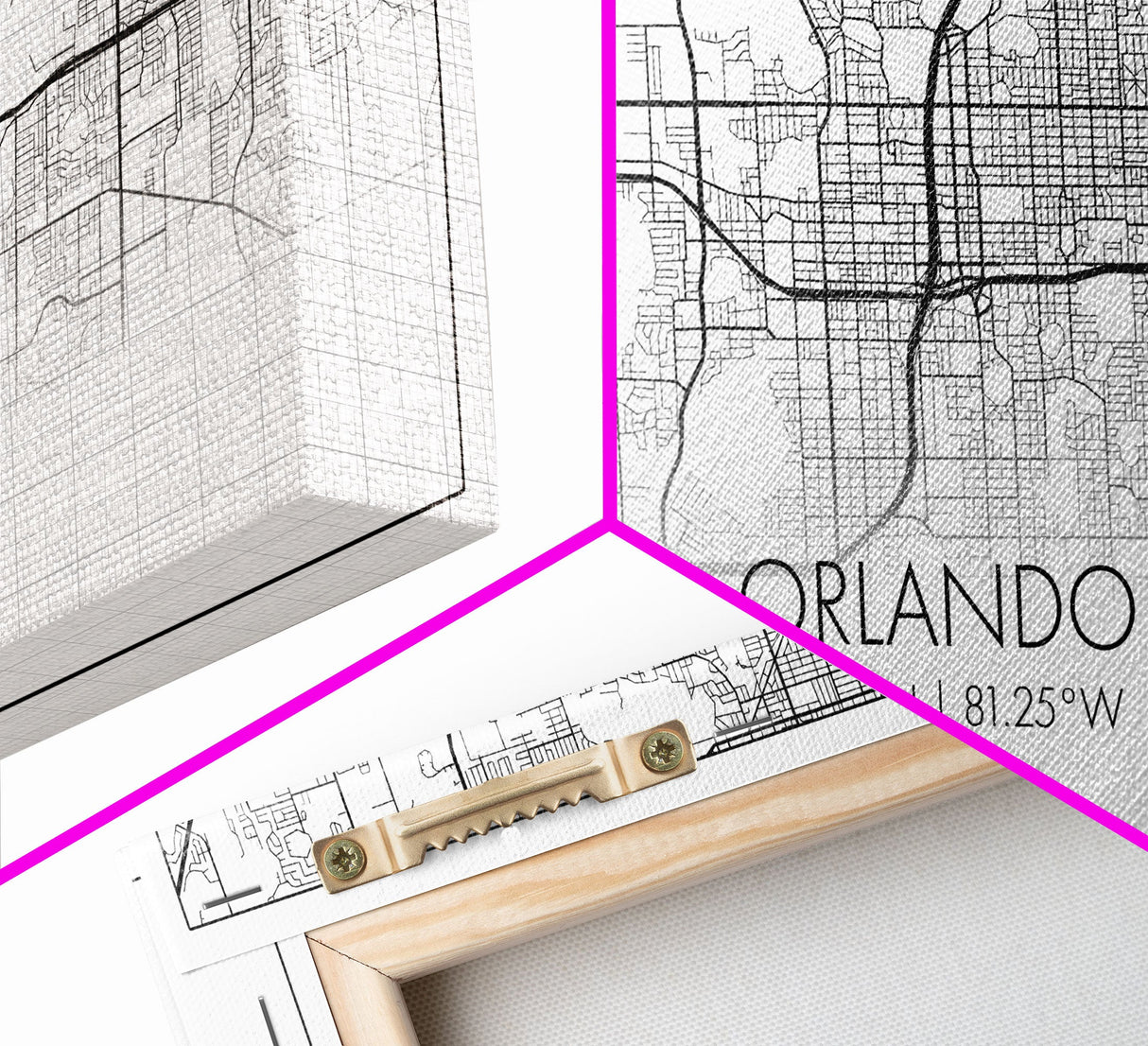 Orlando City Map, Florida Art, Map Print, Minimalist Wall Art, Wall Art, Canvas Art, New Homeowner Gift, Gaming Wall Décor, Wall Hanging
