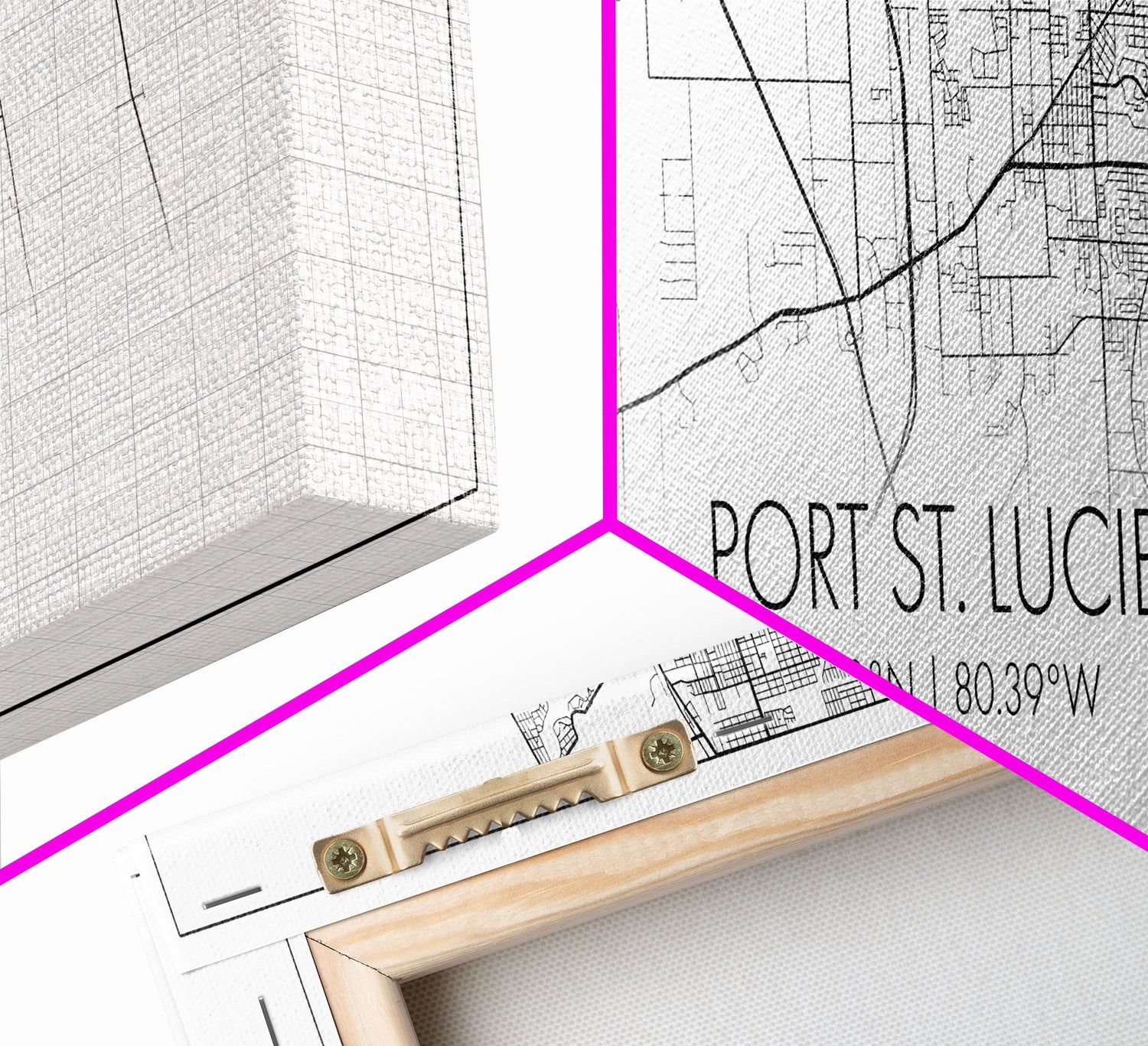 Panoramic Port St Lucie City Map, Florida Art, Map Print, Minimalist Wall Art, Canvas Art, Housewarming Gift, Street Map Art, Closing Gift