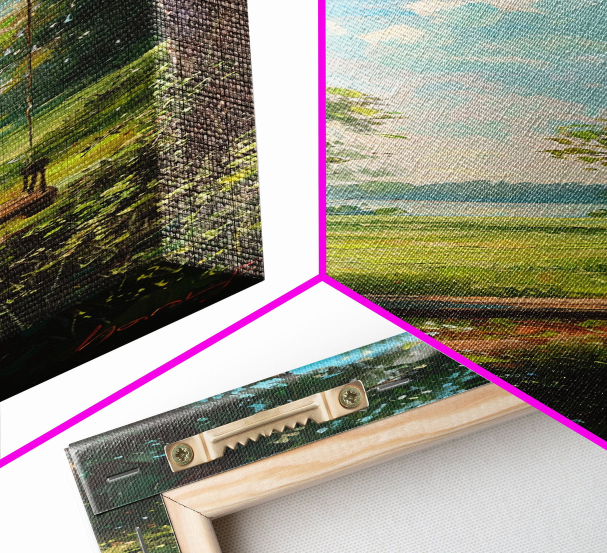 The Tree Swing Framed Canvas Print, Spring Time Decor, Tall Art, Statement Piece, Whimsical Boho Style Wall Art