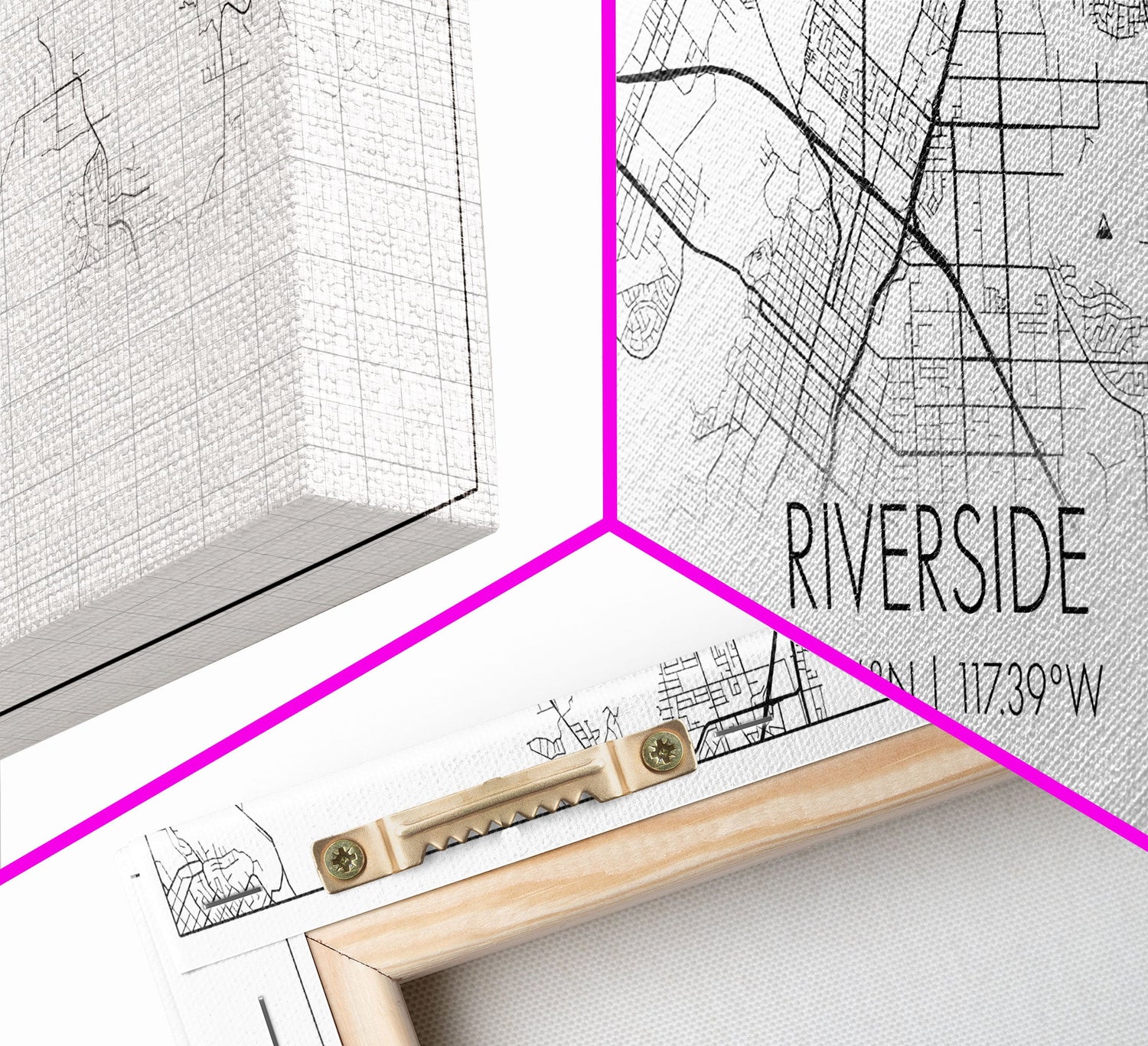 Panoramic Riverside City Map, California Art, Map Print, Minimalist Wall Art, Canvas Art, Housewarming Gift, Street Map Art, Closing Gift