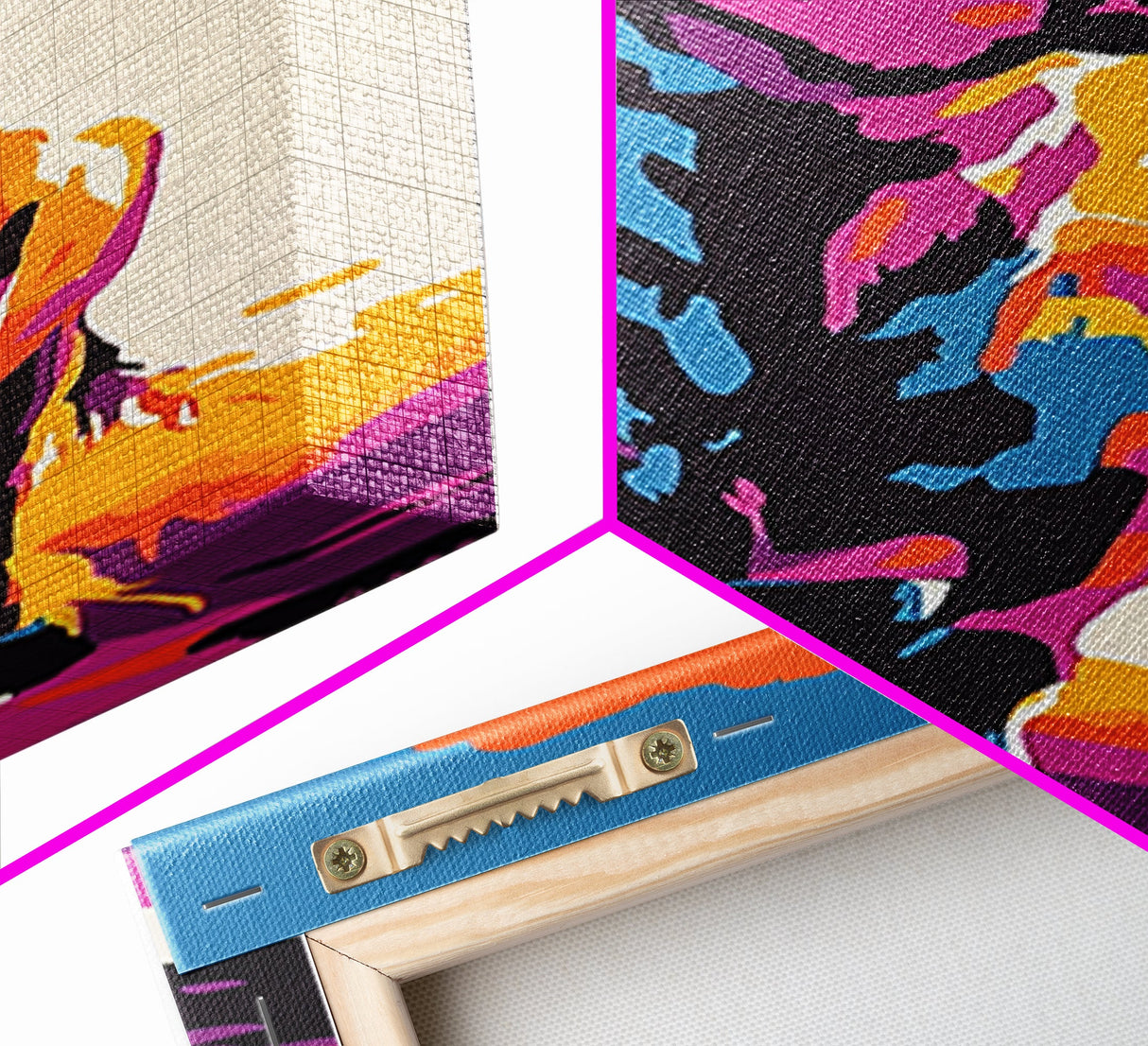 Vibrant Bull Art Framed Canvas Print Colorful Southwest Wall Art, Blotter Art, Chicano Art, Moody Art, Gift Idea, Above Sofa Art