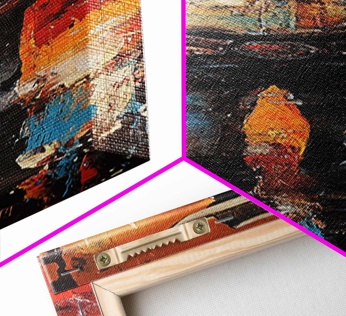 Lone Cowboy Sunset Framed Canvas Print southwest wall art extra wide art rustic wall art pink orange wall art bold decor cowboy art