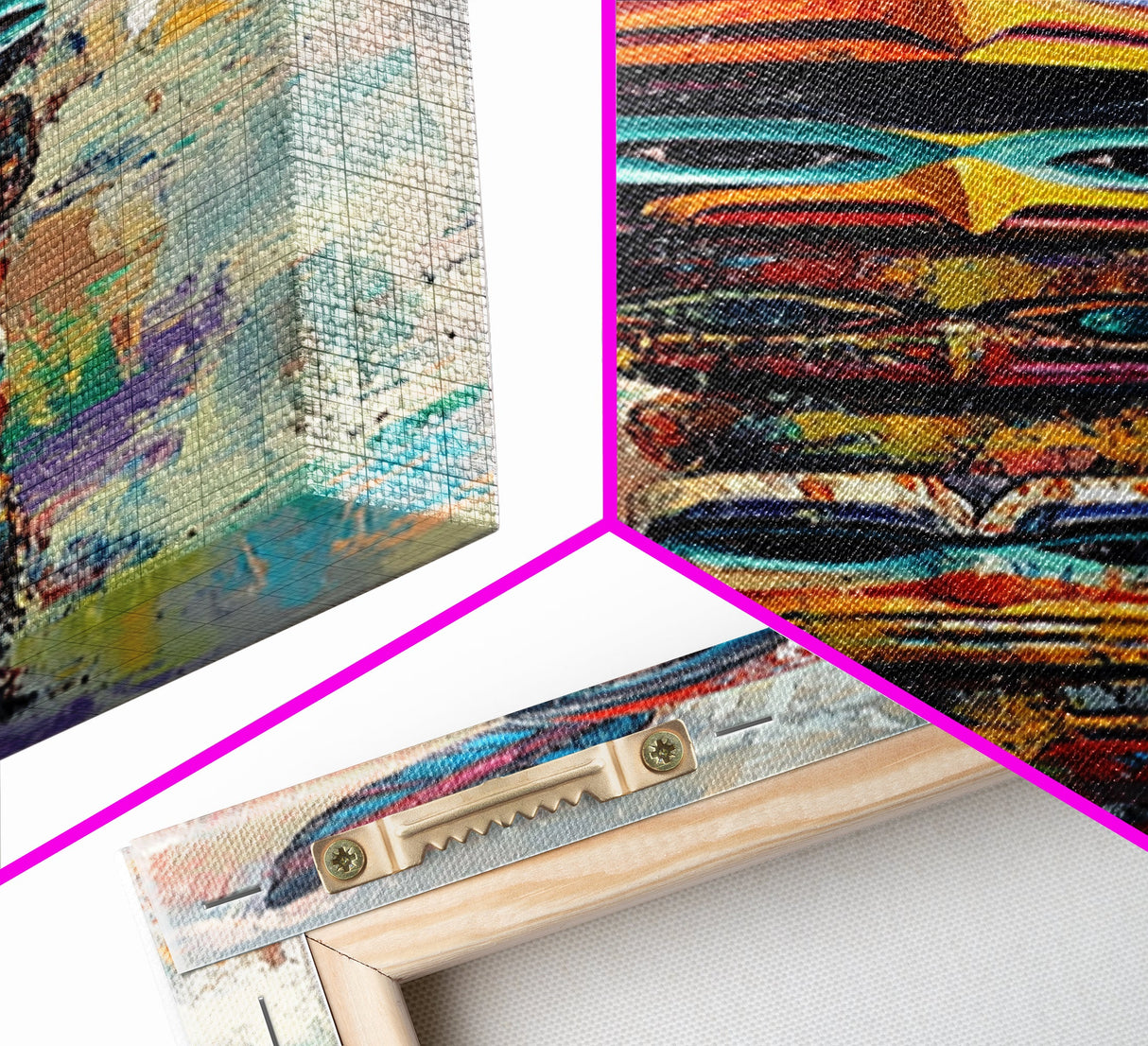 Totem Pole Framed Canvas Print tribal art rustic decor abstract painting blue and green wall art moody art tall narrow art unique wall art