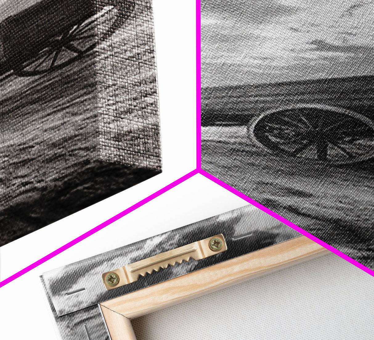 Old Wooden Wagon, Rustic Landscape, Framed Canvas Print, Western Décor, Farmhouse Wall Art, Minimalist Art, Extra Wide Art
