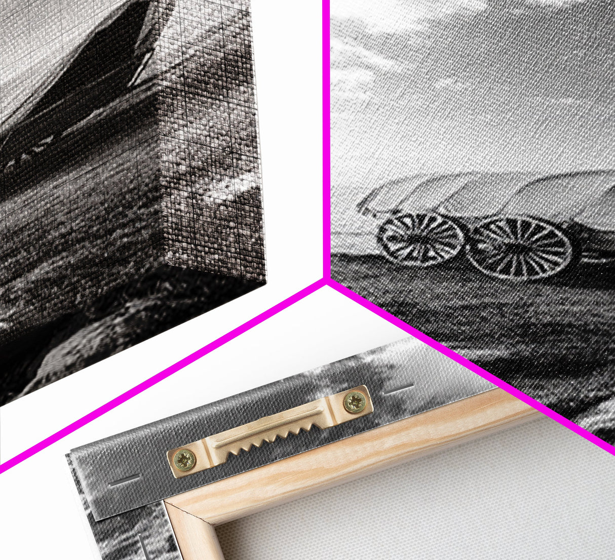 Western Wagon, Coastal Landscape Art, Framed Canvas Print, Rustic Wall Art, Nautical Décor, Extra Wide Art, Minimalist Wall Art