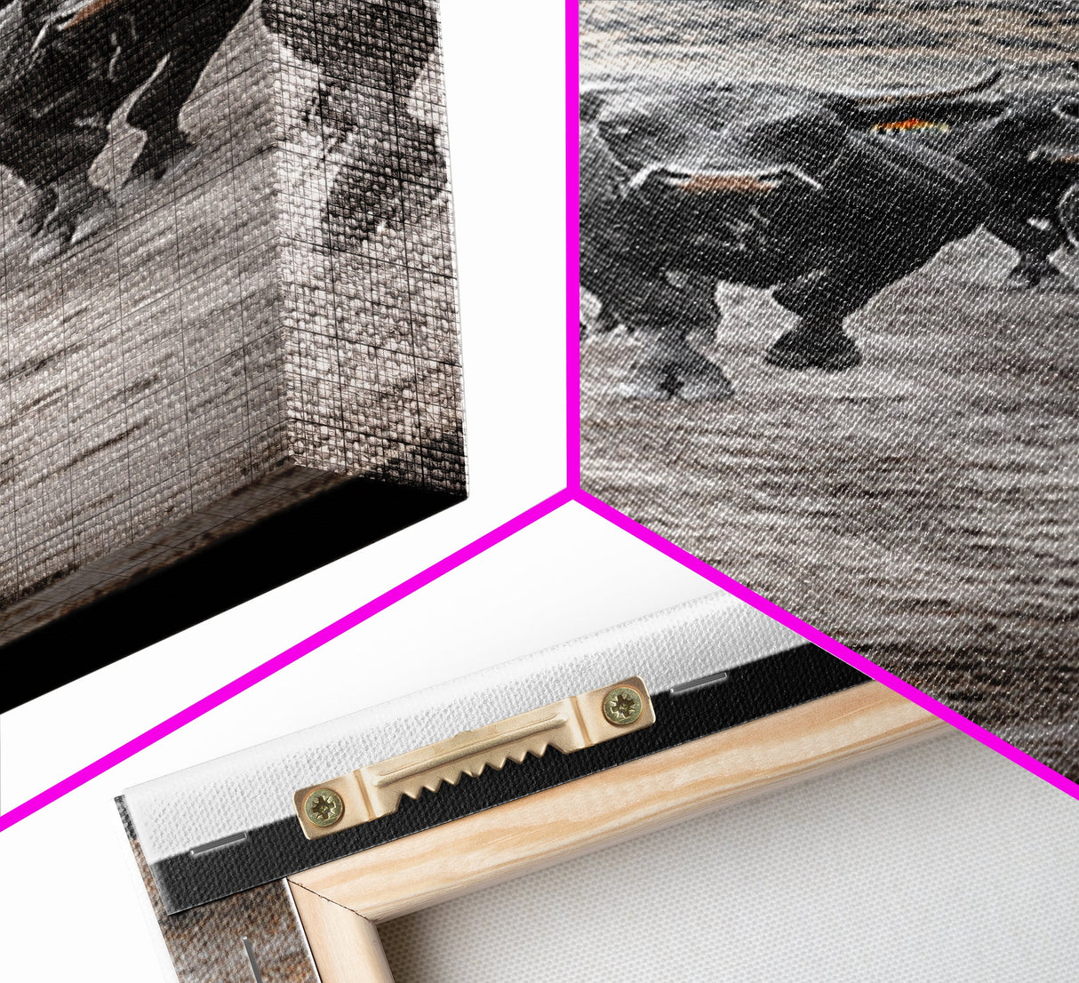 Western Cattle Drive Framed Canvas Print | Rustic Farmhouse Art | Moody Art | Vintage Cowboy Painting | Above Sofa Wall Art | Gift Idea