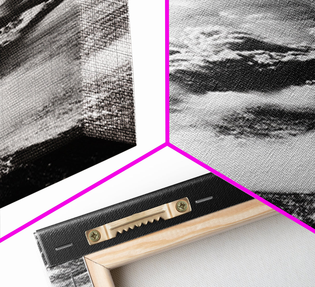 Explosive Ocean Wave, Framed Canvas Print, coastal décor, nautical painting, seascape painting, black and white photography, panoramic art