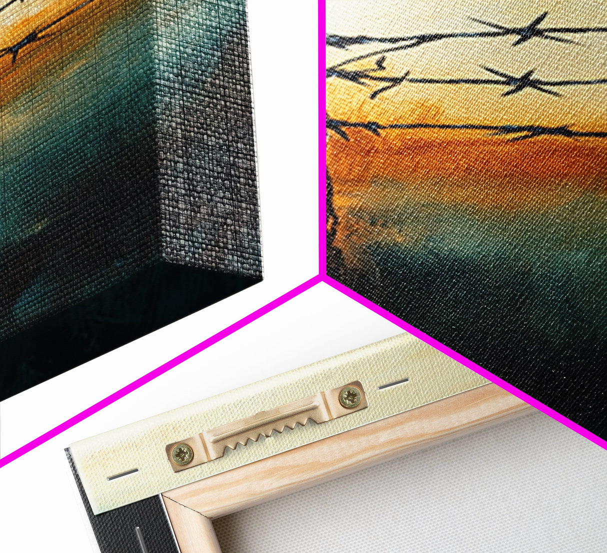 Barbed Wire watercolor, Canvas Print, rustic décor, landscape painting, moody art, southwest wall art, coastal landscape art, farmhouse art