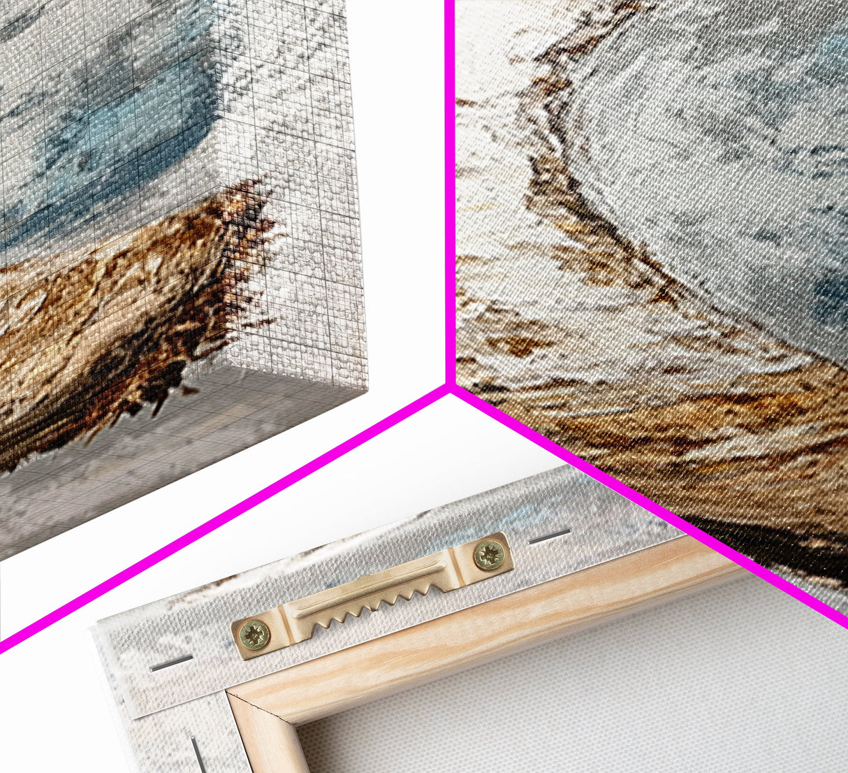 Abstract Horn Art Rustic Wall Decor Framed Canvas Print | Wabi Sabi Art | Minimalist Art | Neutral Home Decor | Textured Painting
