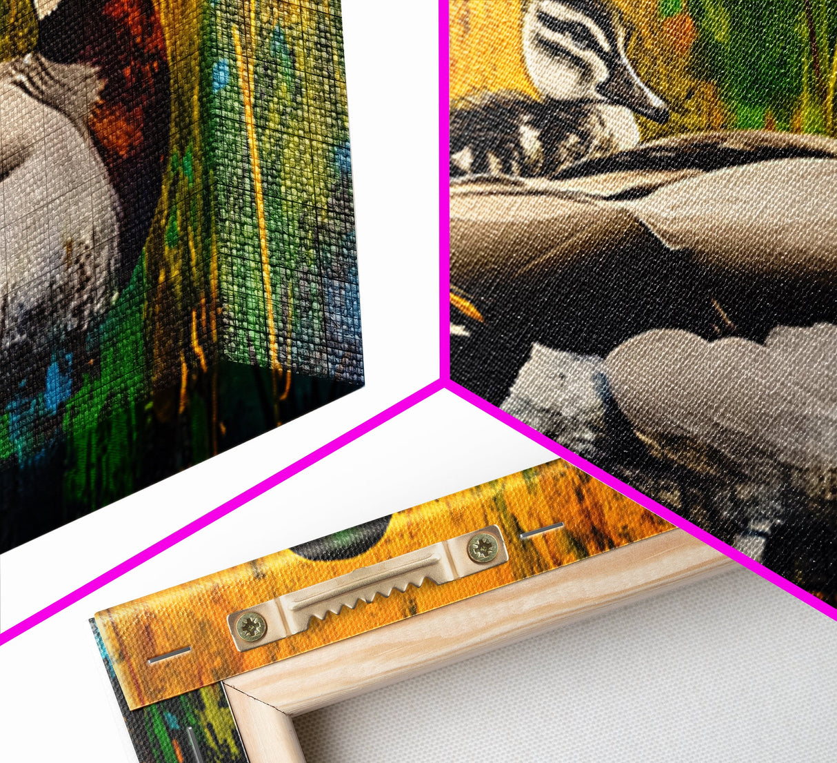 Mallard Duck Painting, Colorful Wildlife Art, Nature Lover Gift, Whimsical Wall Art, Framed Canvas Print, Rustic Home Decor, Bird Art