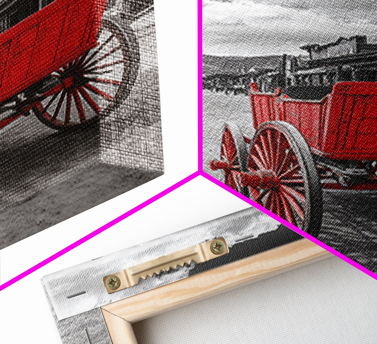 Western Wagon, Rustic Art, Vintage Horse Art, Farmhouse Art, Old West Scene, Panoramic Painting, Canvas Print, Above Couch Art