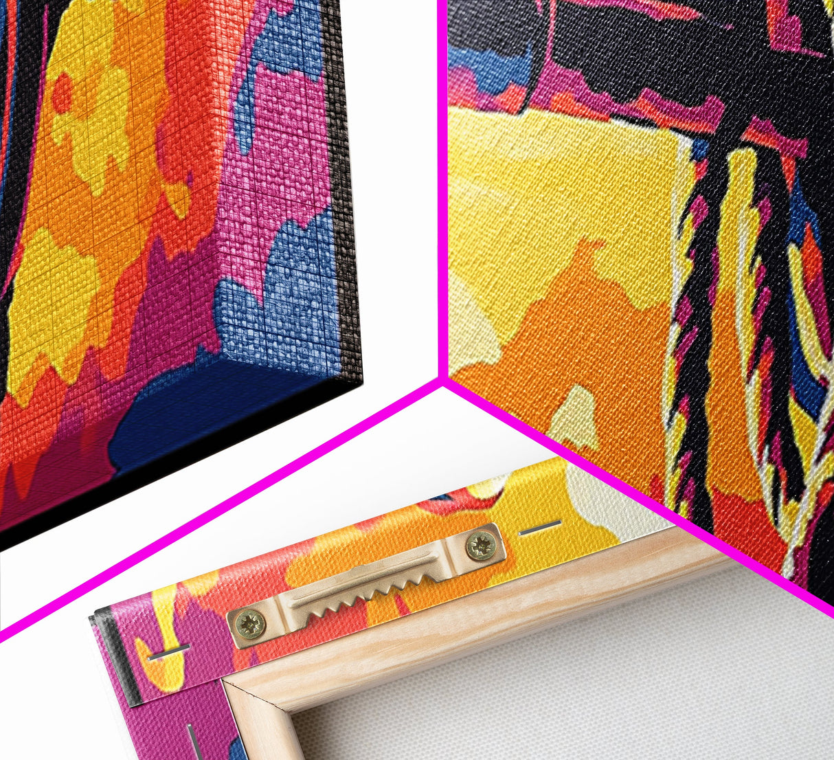 Industrial Knot, rustic wall art, southwest wall art, boho art, orange wall art, geometric painting, extra wide art, Framed Canvas Print