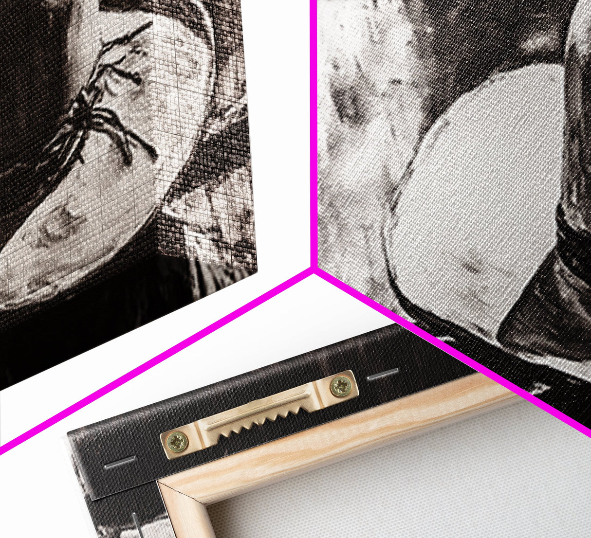 Western Hat Art, Black and White Art, Framed Canvas Print, Rustic Wall Art, Wabi Sabi Art, Extra Wide Art, Minimalist Art
